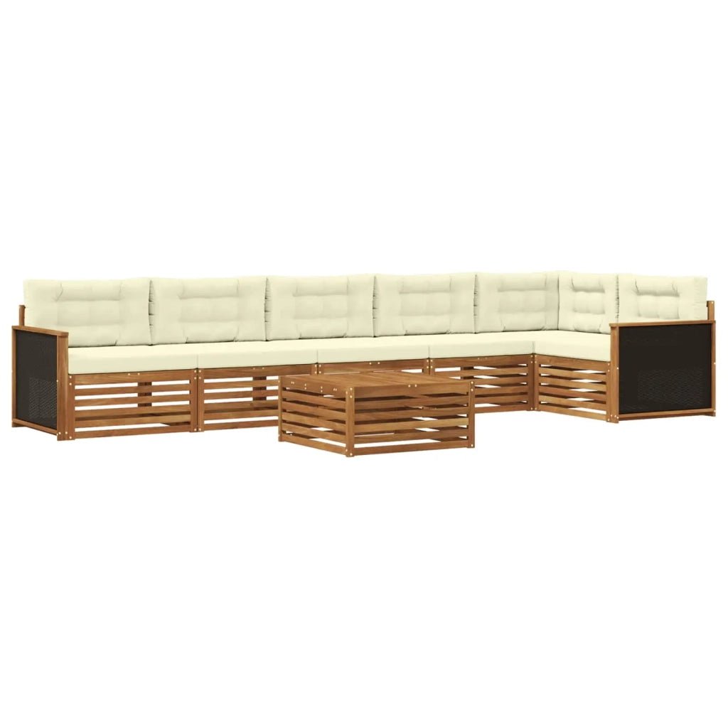 Set di divani da esterno 7 pcs Naturale e Crema 79 x 79 x 37 cm 3383433