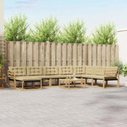 Set di divani da esterno 9 pcs Bianco e Beige