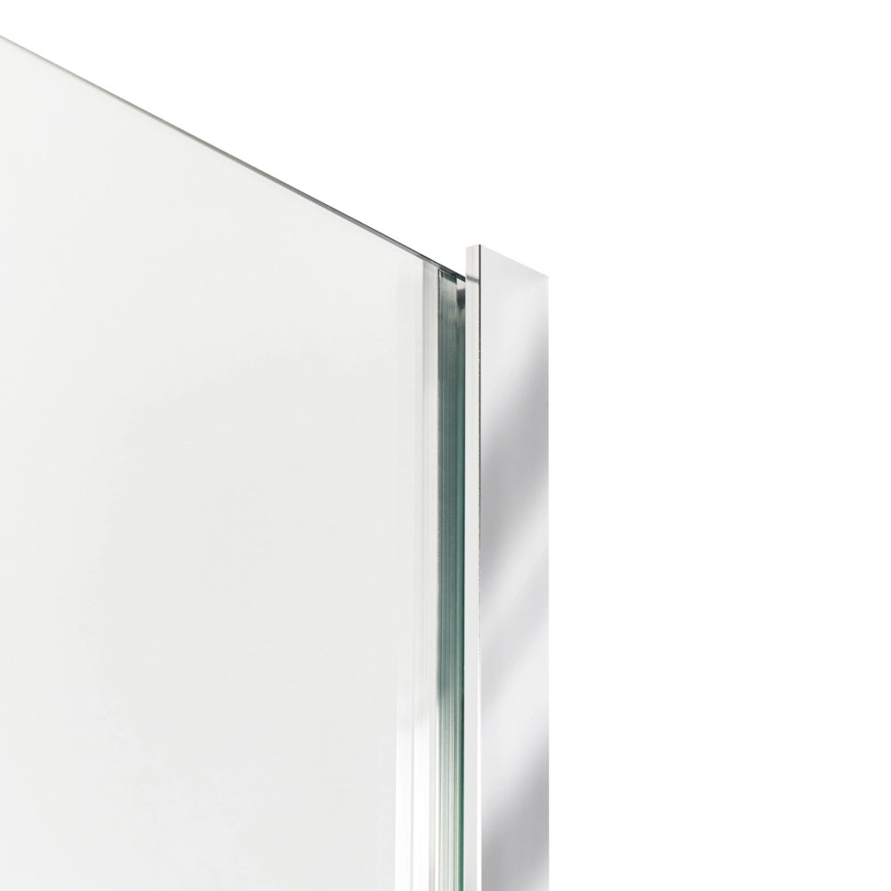 Schermo doccia in vetro temperato Box senza porte per bagno argento 80 x 190 design moderno