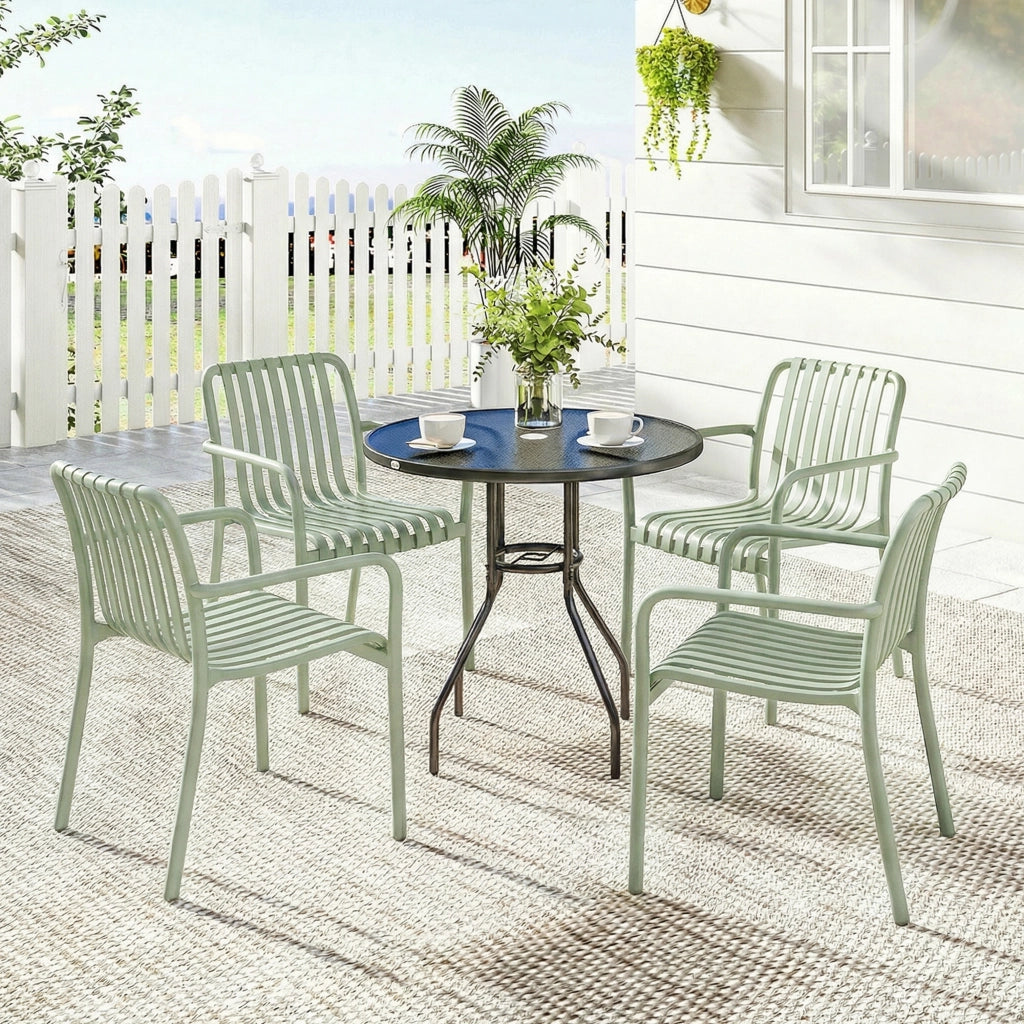 Sedia da Giardino Imbottita ¨C Minimal ¨C Grigio Verde 44x52x83 cm