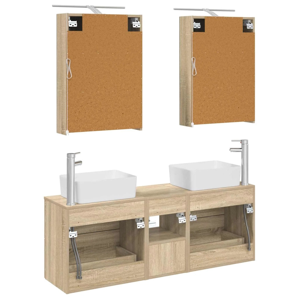 Set di mobili per il bagno 5 pcs Rovere Sonoma 3406833