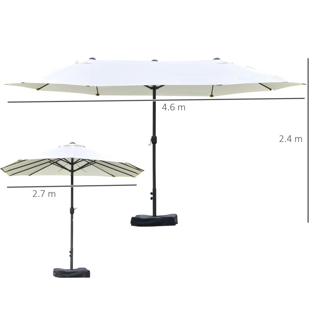 Ombrellone da giardino 12 stecche ¨C zephmum ¨C beige 455x265x238 cm