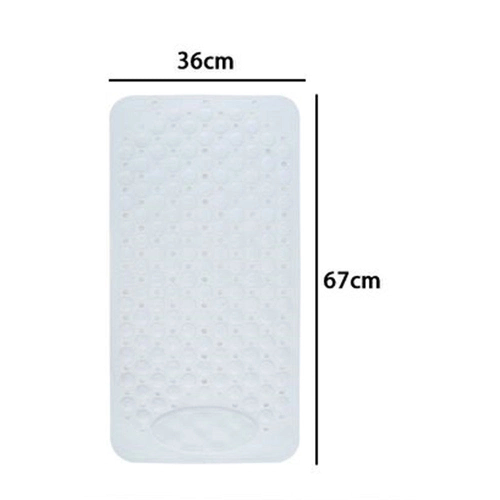 Trade Shop - Tappeto Tappetino Antiscivolo Bianco Per Vasca Da Bagno Doccia 67 X 36 Cm 87556 -