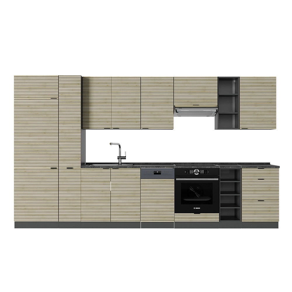 Cucina componibile Fame-Line Pannello in quercia/Antracite 355 cm, PL Antracite Vicco