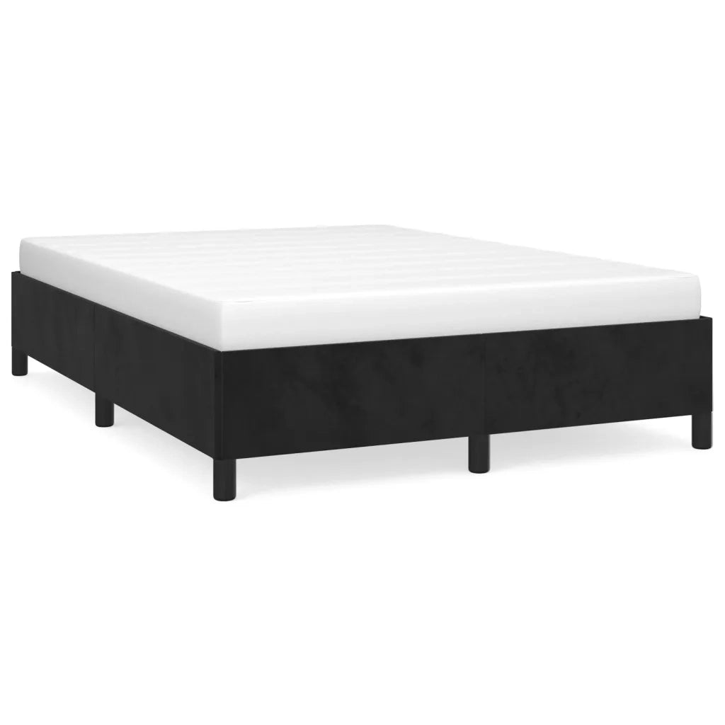 Giroletto senza Materasso-Struttura Letto Nero 140x190 cm in Velluto 394237