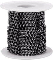 Catenelle in Alluminio 10M - Catene senza Fili - 3,5mm di Spessore - 5mm di Lunghezza - 1mm di Diametro - Ideali per Gioielli DIY - Catena per Gioielli
