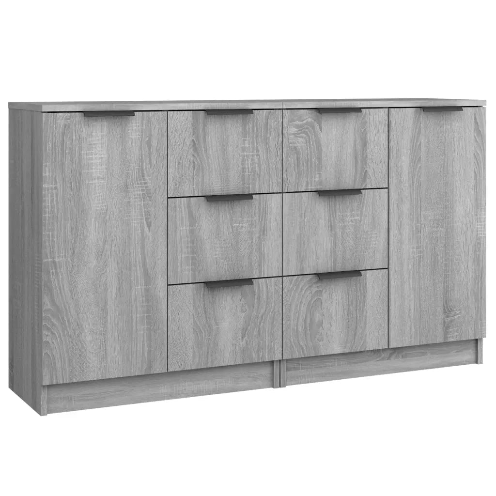 Credenze 2 pz Grigio Sonoma 60x30x70 cm in Legno Multistrato