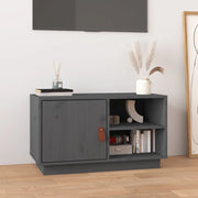 Mobile Porta TV-Mobile per TV-Credenza TV Grigio 70x34x40 cm in Legno Massello di Pino