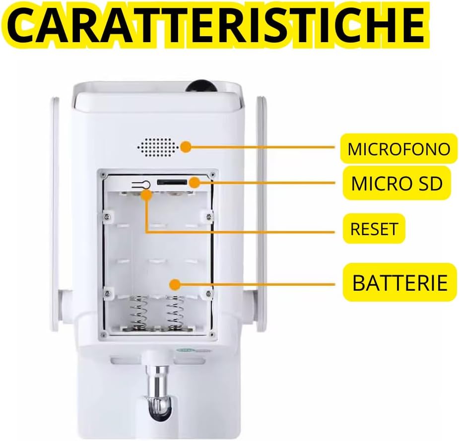 Telecamera WiFi Esterno con Pannello Solare 2MPX, Visione Notturna Infrarossi, Rilevamento Movimento, Audio Bidirezionale, Sicurezza IP con App iCSee e Supporto SD