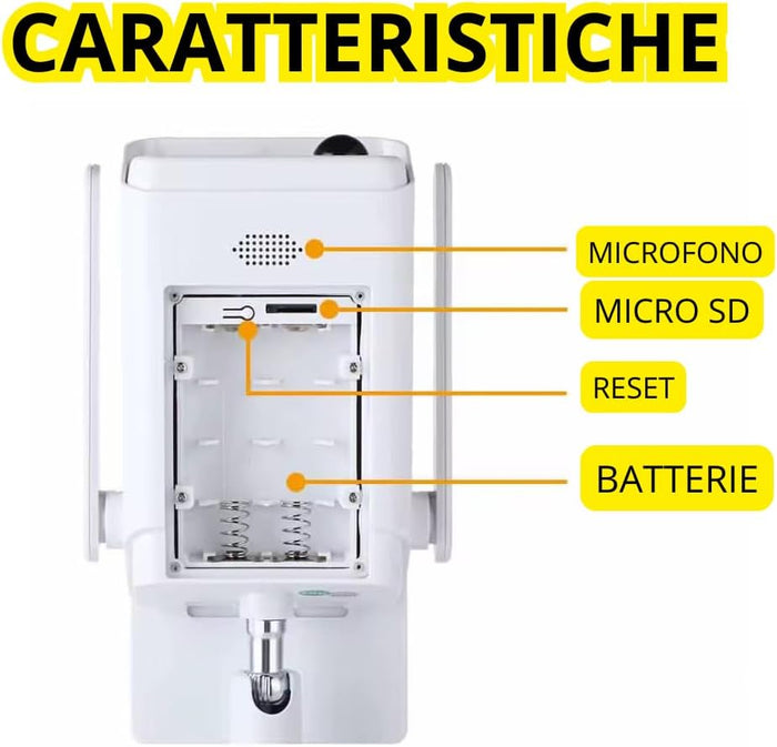 Telecamera WiFi Esterno con Pannello Solare 2MPX, Visione Notturna Infrarossi, Rilevamento Movimento, Audio Bidirezionale, Sicurezza IP con App iCSee e Supporto SD
