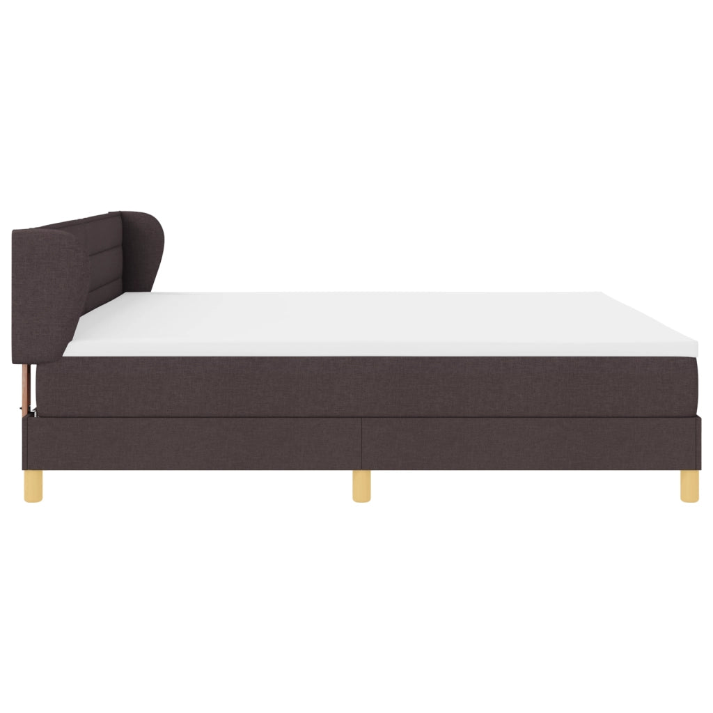 Letto con Materasso - Marrone Scuro - 200x200 cm - Tessuto