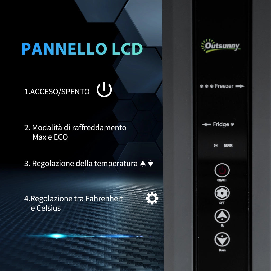 Easycomfort Frigo Portatile Elettrico 45L da 12 Volt con Maniglia e Schermo LCD, 63.2x42x50.8 cm, Grigio