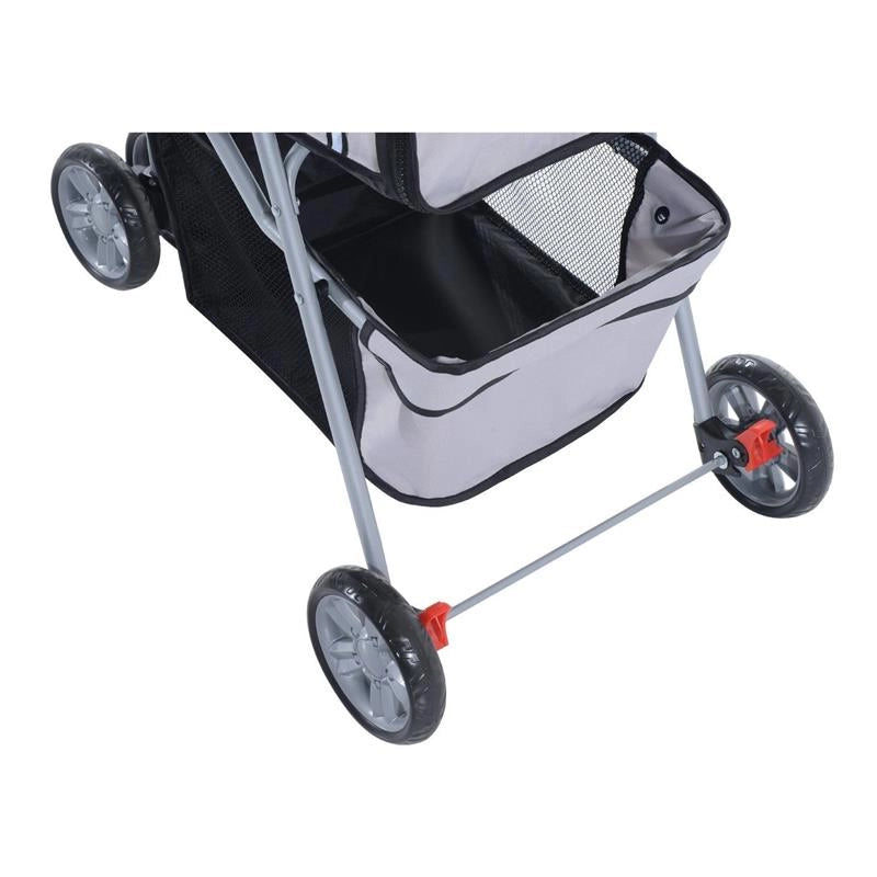 PASSEGGINO PER CANI CARRELLO PER ANIMALI DOMESTICI, GRIGIO, 75 X 45 X 97CM