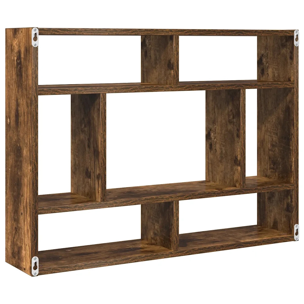 Mensola a Muro Rovere Fumo 75x16x55 cm in Legno Multistrato 815843
