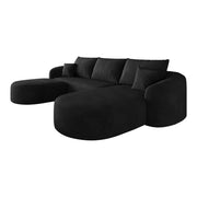 Divano angolare modulare a U senza montaggio in tessuto nero 266 × 168 × 85 cm