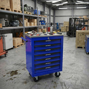 Carrello Portautensili 7 Cassetti con Ruote ¨C MINIMAL ¨C Metallo, Nero e Blu