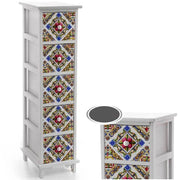 Trade Shop - Cassettiera 5 Cassetti Slim Decorata Salvaspazio Salotto Camera 98x26x32cm 829413 -