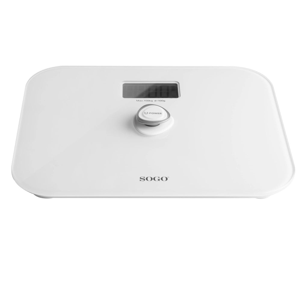 Bilancia pesapersone digitale senza batterie, tecnologia autoricaricabile, display LCD 150kg bagno - SOGO