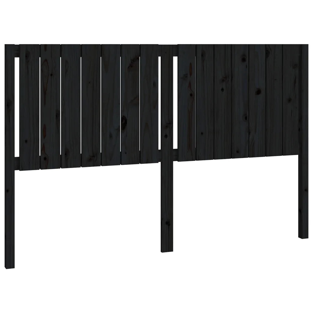 Testiera per Letto Nera 165,5x4x100cm in Legno Massello di Pino 818884
