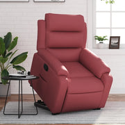 Poltrona Alzapersona Reclinabile Rosso Vino in Similpelle 3205046