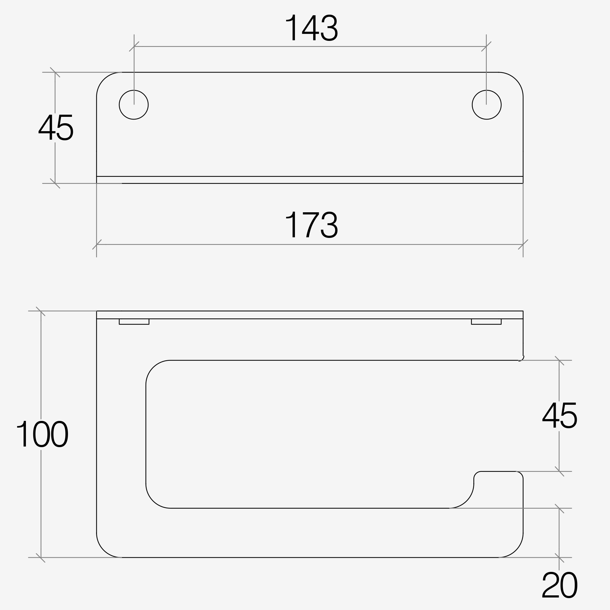 Lineabeta - Portarotolo Saeta in alluminio grigio opaco
