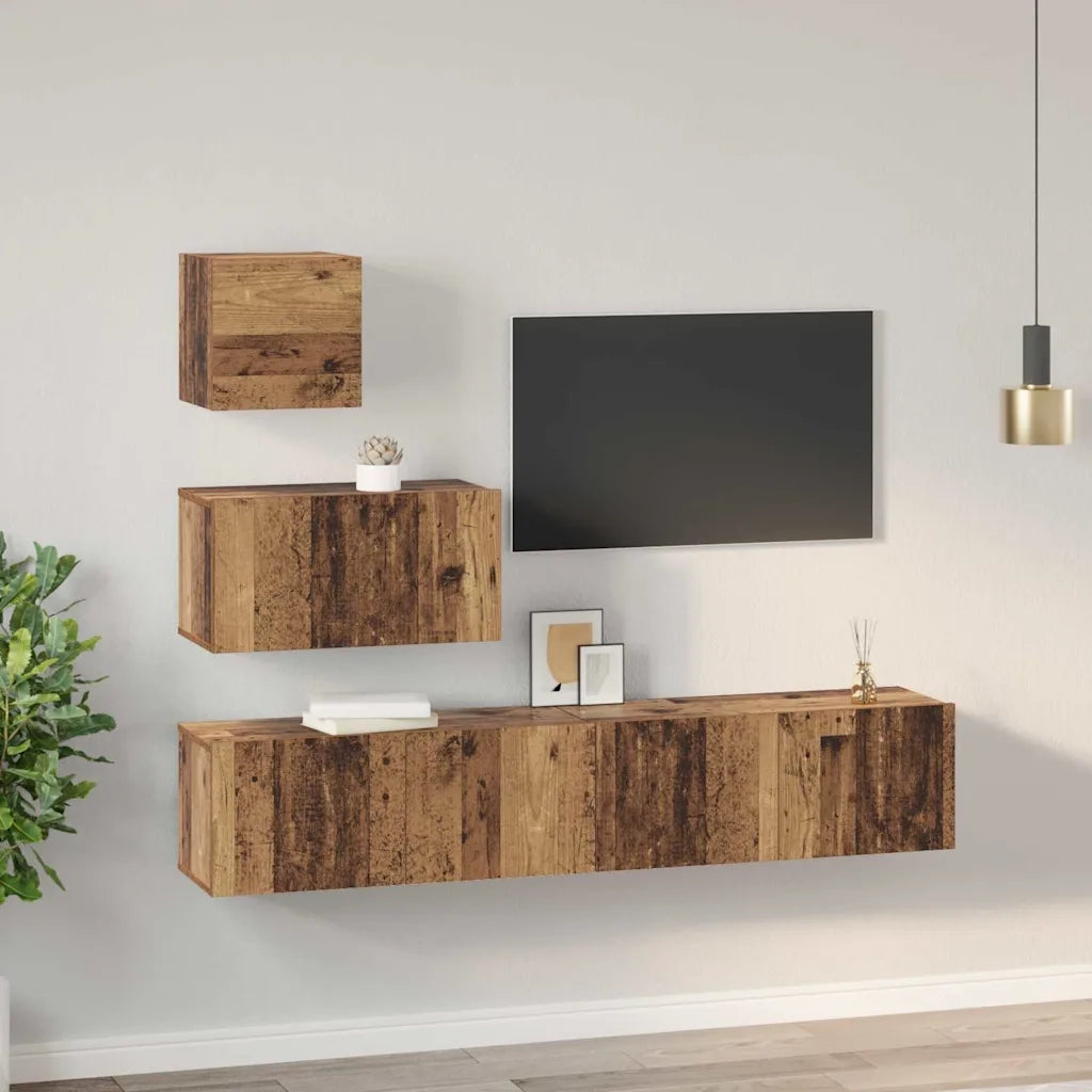 Set mobile TV 4 pcs Legno vecchio Legno multistrato 3393435