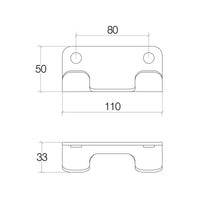 Lineabeta - Appendiabiti doppio Saeta in alluminio bianco