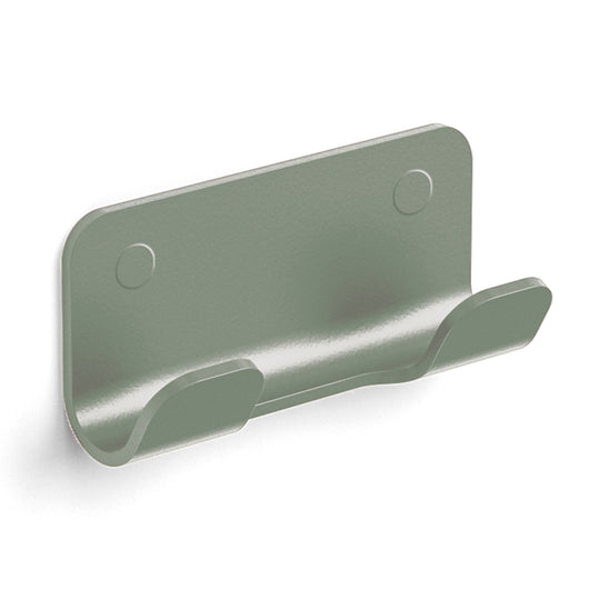 Lineabeta - Appendiabiti doppio Saeta in alluminio verde salvia opaco