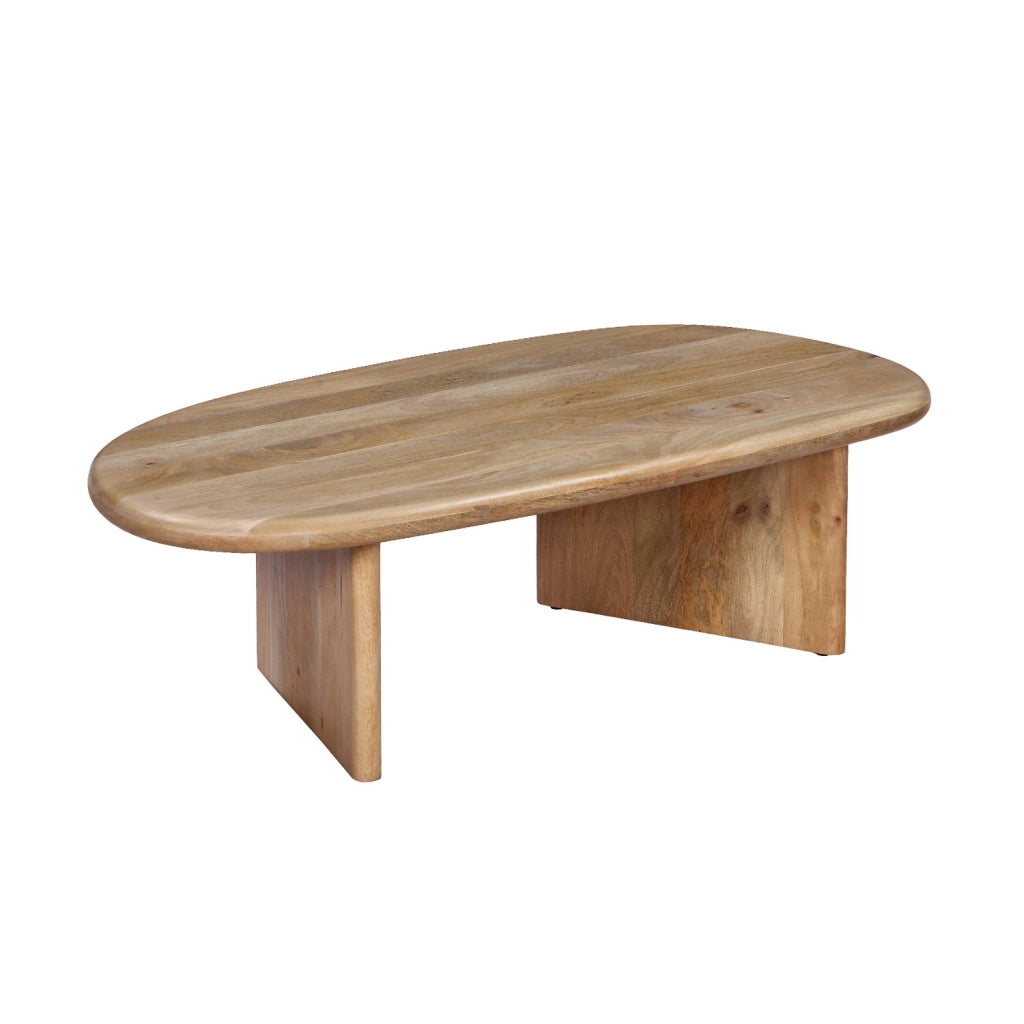Tavolino ovale in legno di mango, marrone naturale