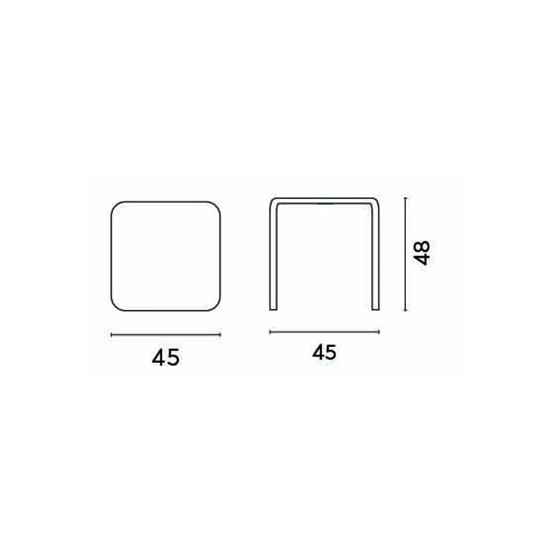 Tavolino 45x45 Polipropilene Bianco Moia