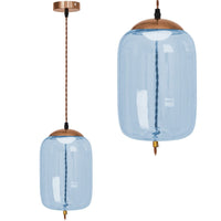 Lampada Led Da Soffitto Pensile Di Vetro Blu App443-cp