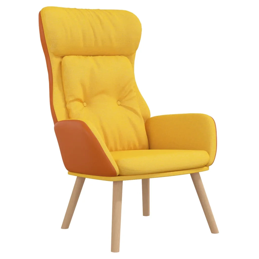Poltrona Rilassante Giallo Senape in Tessuto e PVC 341308