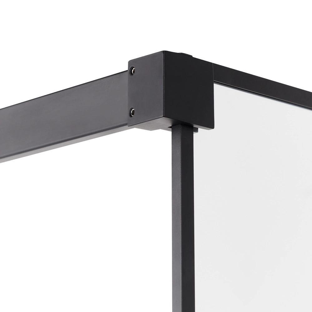 Schermo per doccia Vetro temperato Nero Cornice in acciaio inossidabile Bagno per ambienti umidi Box senza porta 90 x 190 cm
