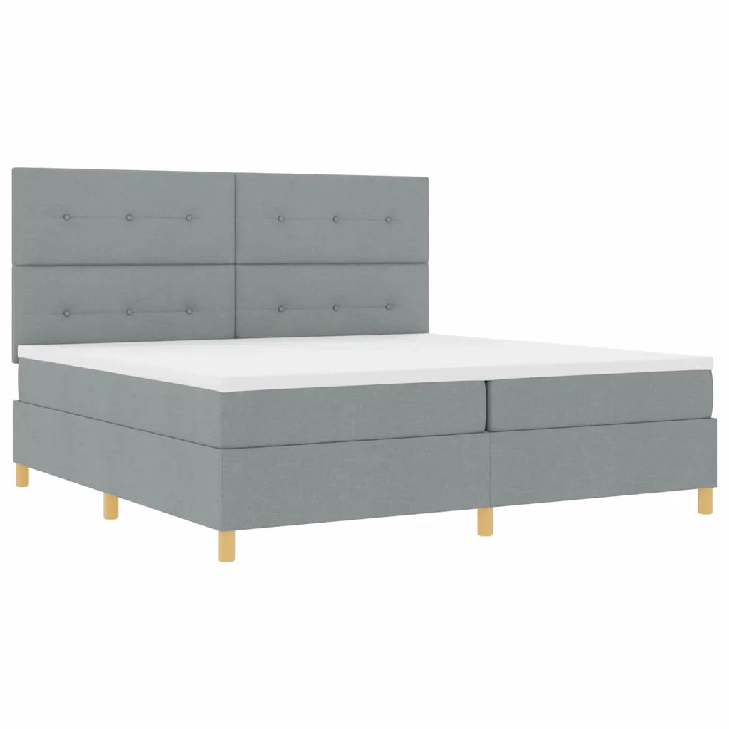 Letto a molle con materasso Grigio chiaro 200 x 200 cm Tessuto 3339644