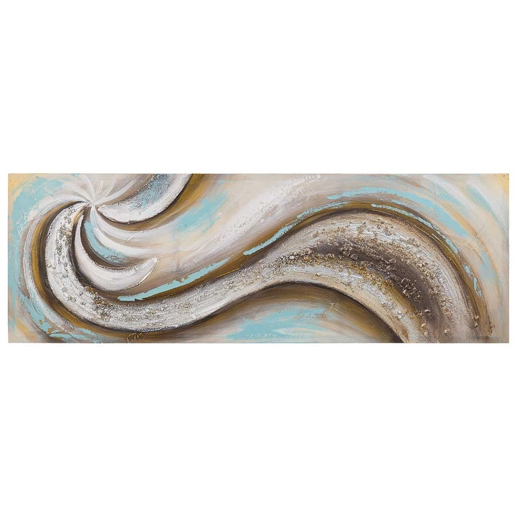 Quadro dipinto a mano con rilievo multicolore 40x120x3h cm