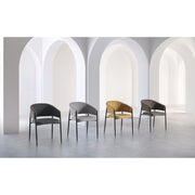 Sedia in tessuto easy-clean Gambe in metallo verniciato Maya 59.5cm X 54cm H 78.5cm Stones