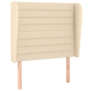 Testiera | Testata ad Orecchio Crema 93x23x118/128 cm in Tessuto