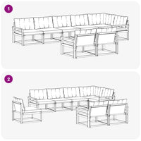 Set di divani da esterno con cuscino 8 pcs Naturale e Beige 3369580