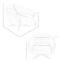 Poltrona girevole in pelle marrone