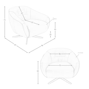 Poltrona girevole in pelle marrone