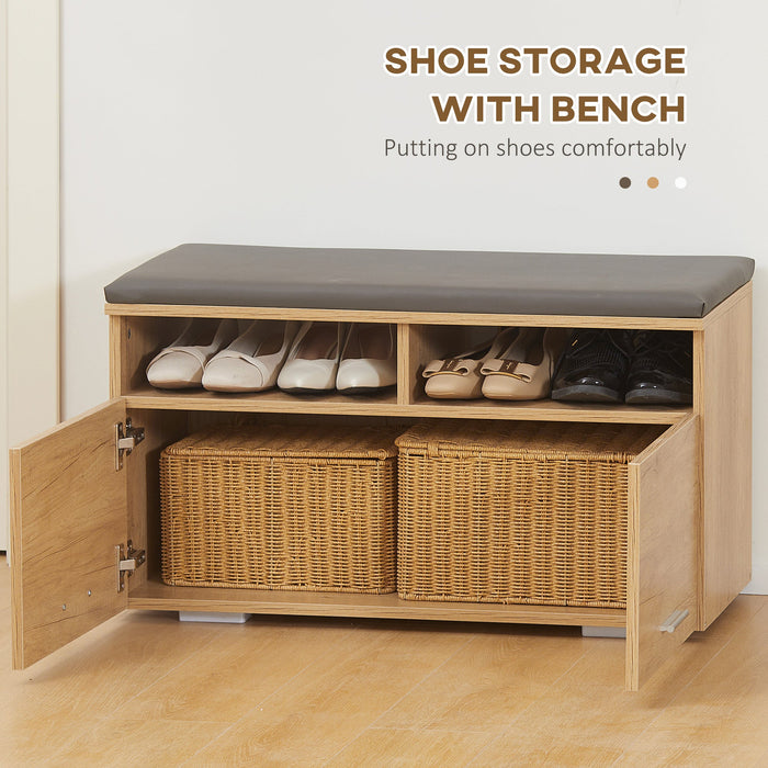 Mobile per Ingresso Scarpiera Appendiabiti e Specchio in Truciolato  Naturale