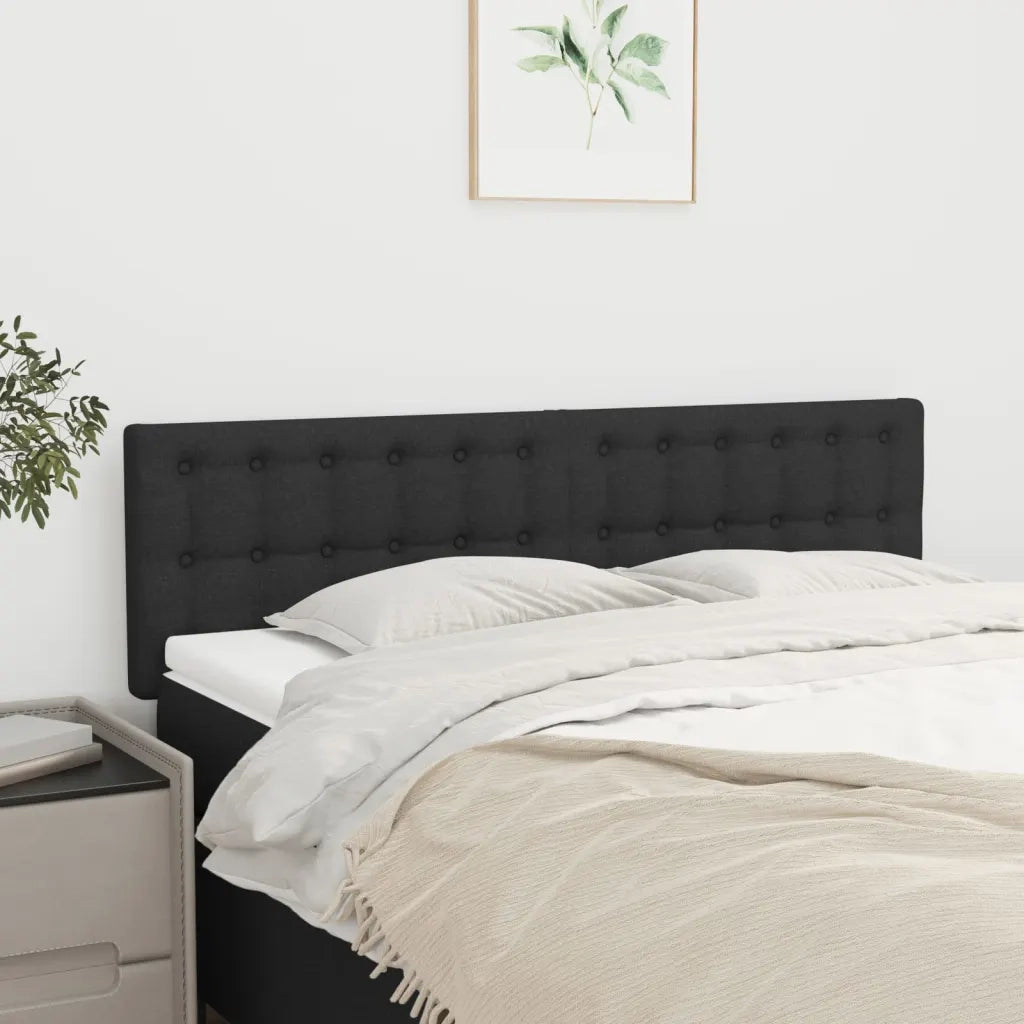 Testiera | Testata Nera 144x5x78/88 cm in Tessuto
