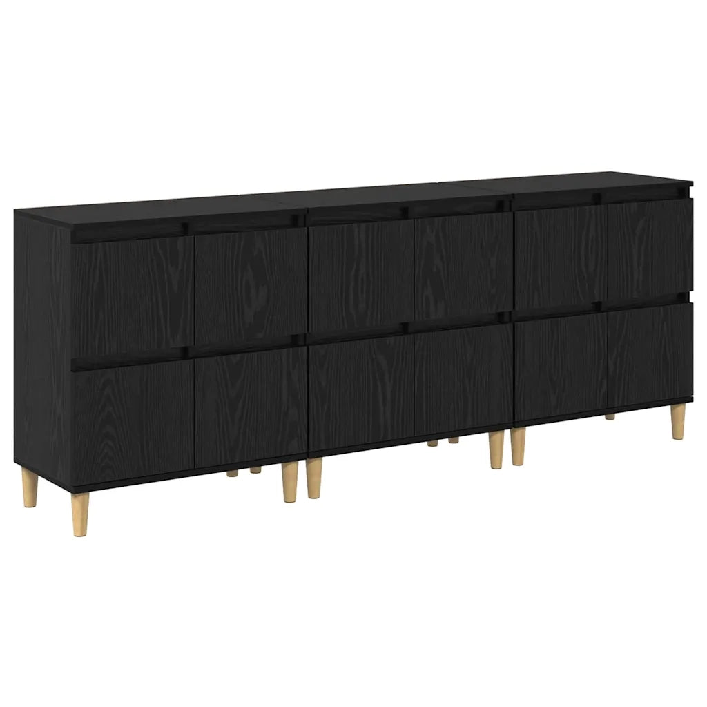Sideboards 3 pcs Rovere Nero 60 x 35 x 70 cm Legno multistrato 3415591