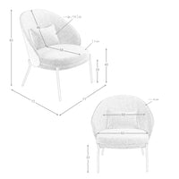 Poltrona in tessuto grigio e noce