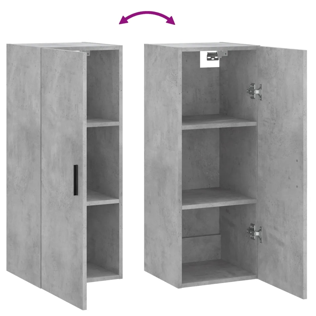 Armadietto a Muro | Mobile a Parete Grigio Cemento 34,5x34x90 cm