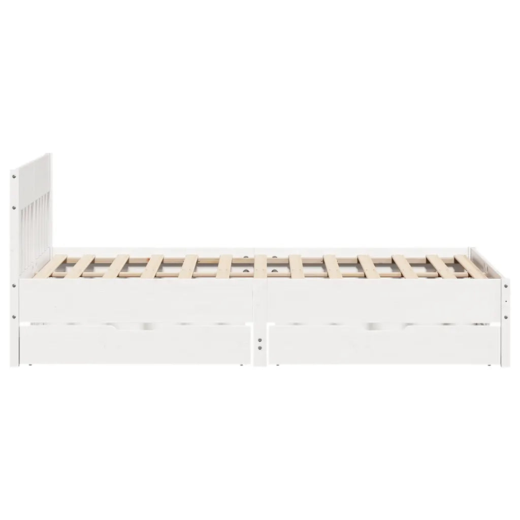 Letto senza Materasso-Struttura Letto Bianco 140x200 cm Legno Massello di Pino 244011