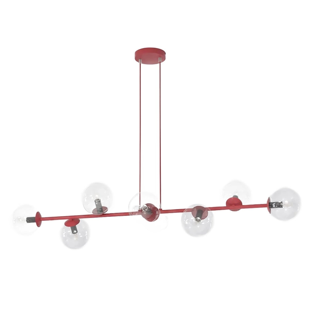 Lampada sospesa MAGNUS 8xE14 vetro bordeaux Emibig