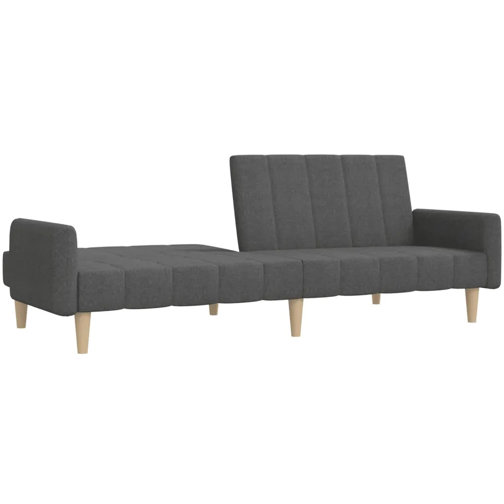 Divano Letto a 2 Posti Grigio Scuro in Tessuto 375759