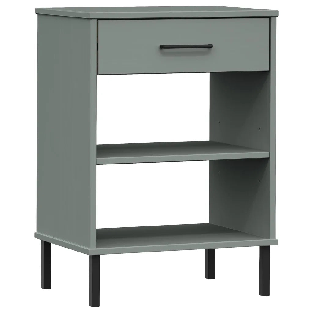 Mobile Consolle | Tavolo d'Ingresso Gambe Metallo Grigio Legno Massello Pino OSLO