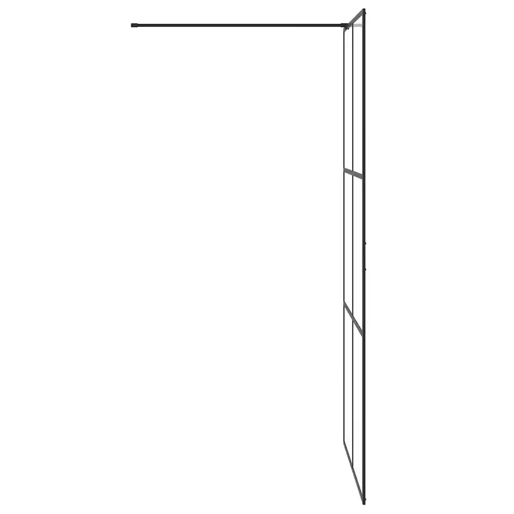 Parete per Doccia Walk-in Vetro Trasparente ESG Nera 100x195 cm CFW6334415